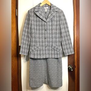 VTG Carlye Black & White Tweed Mod Shift Dress w/ Jacket